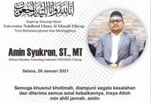Amin Syukron Wafat, UNUGHA Cilacap Berduka