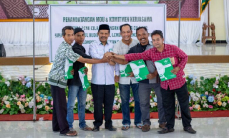 PCNU Cilacap Teken MoU dengan PTNU, YMHK dan Kelompok Tani se-Cilacap