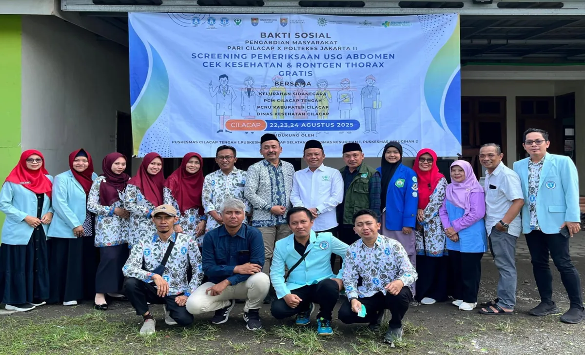 screening kesehatan, USG Abdomen, Foto rontgen toraks berlangsung di Gedung Pusdiklat PCNU Cilacap, Ahad (24/08/2025)
