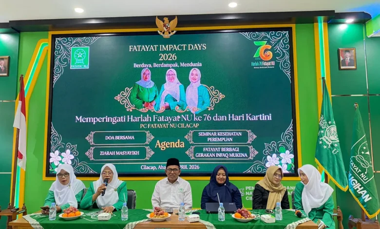 Ketua PC Fatayat NU Cilacap Puji Iriyanti saat pembukaan Fatayat Impact Days 2026